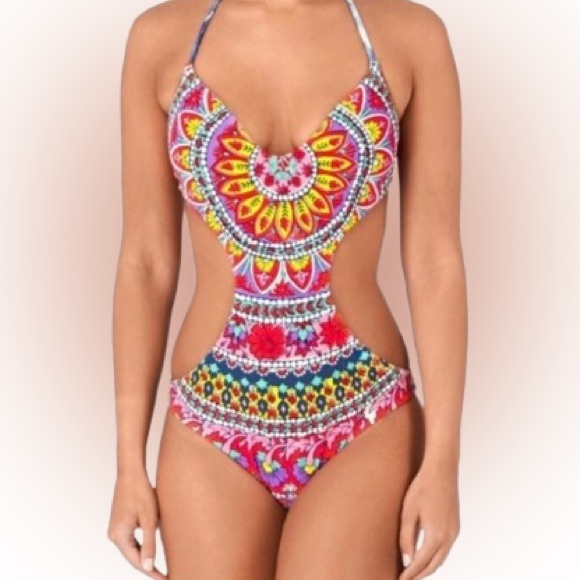 Billabong Other - Billabong Womens Y2K One Piece Monokini Swimsuit Boho Multicolored Floral Medium
